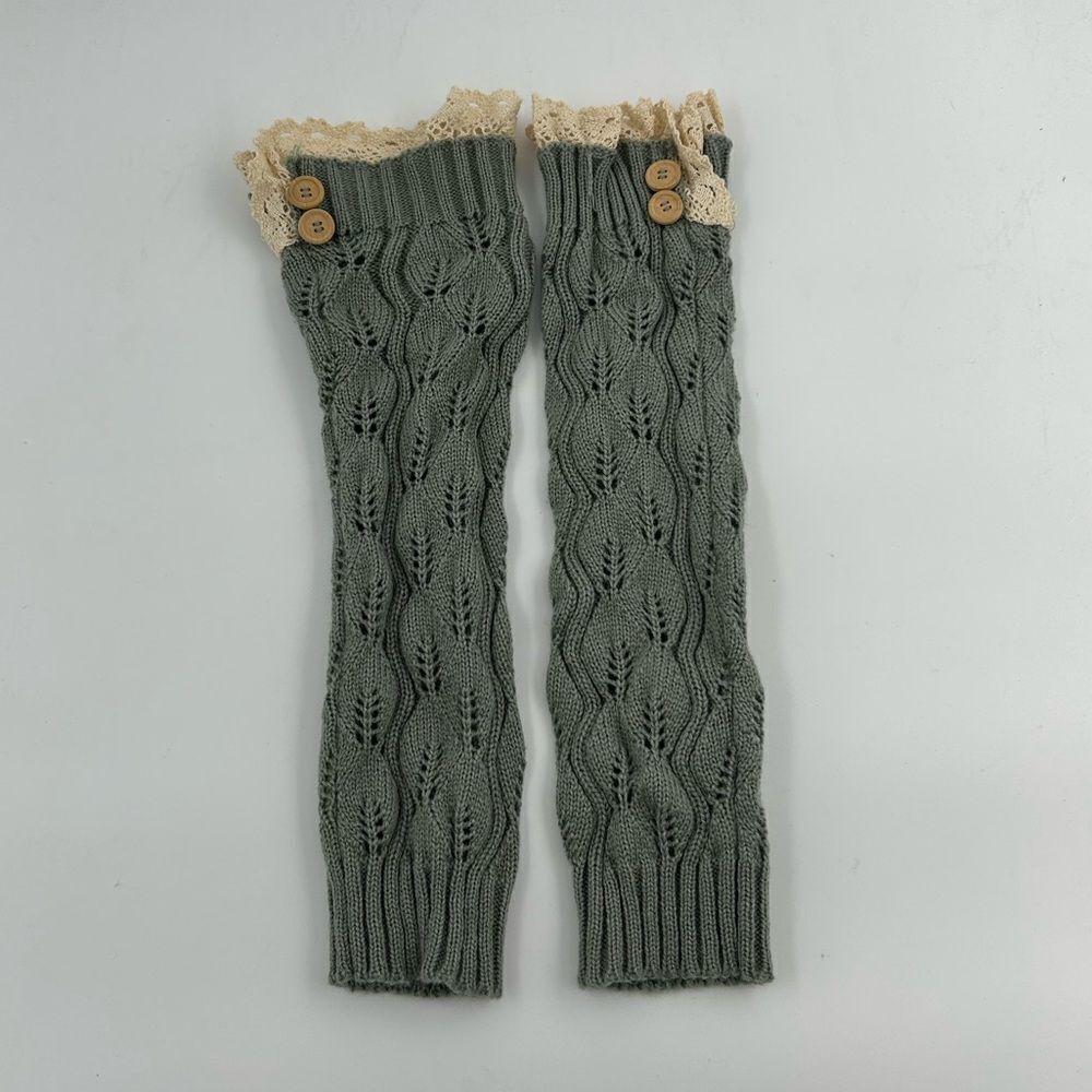 Heather Gray Knit Leg Warmers
